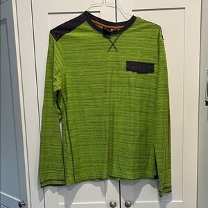 Burnside Lime Green and Black Long Sleeve Tee